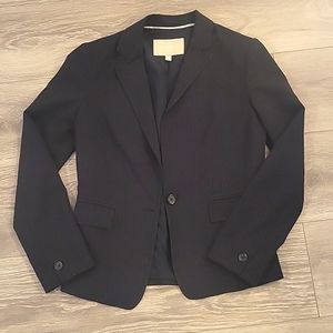 BANANA REPUBLIC BLAZER SIZE 0 PETITE BLACK W/LIGHT STRIPES
